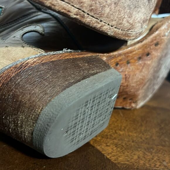 🔥Custom Soft Leather Stitched Western Pecos Bill Cowgirl Boots Wood Soles Sz 5 - Picture 10 of 13